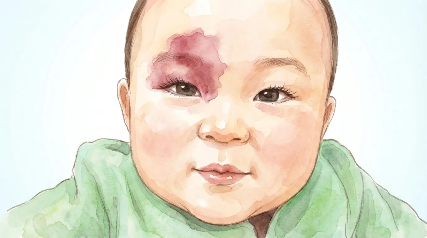 赤ぶどう酒様血管腫のイラスト