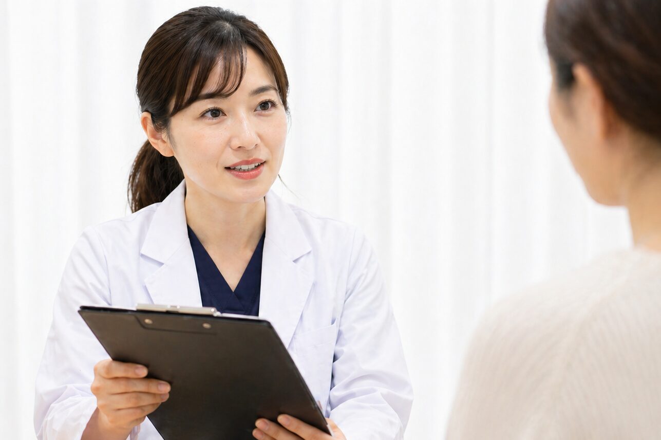 クリニックでカウンセリングを受ける患者と女性医師