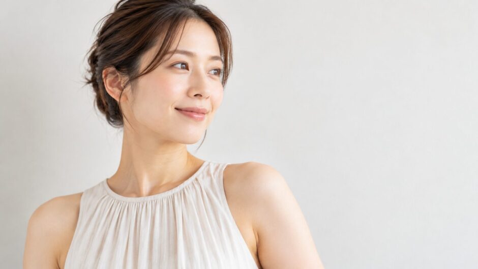 微笑んでいる女性